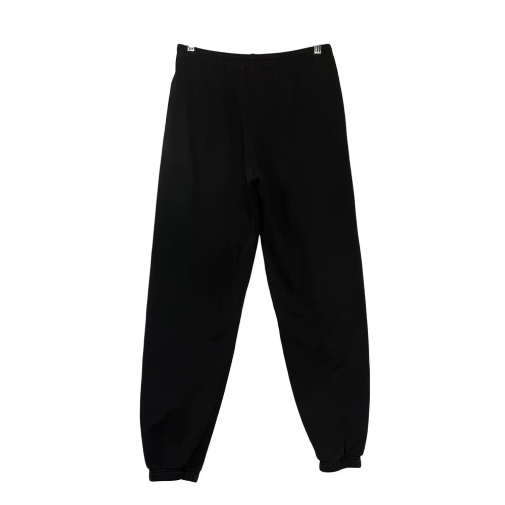 KULE Mens Small Black Sweatpants Joggers Signature Tab Elastic‎ Waist Cuffed S